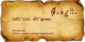 Gácsi Ágnes névjegykártya