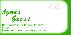 agnes gacsi business card